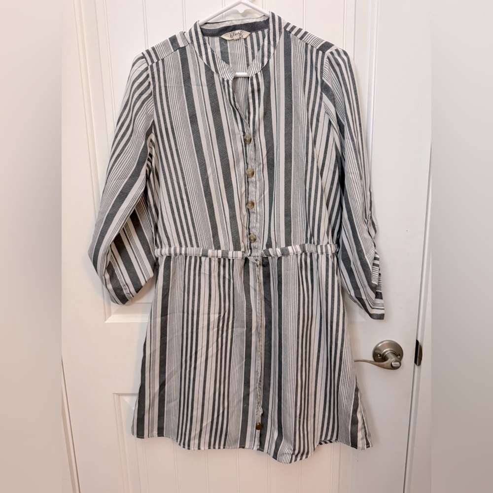 Blush dark gray and White Striped dress. Blush size medium